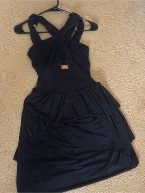 NWOT Roberta Biagi Black Knit Tiered Cocktail Dress Size XS